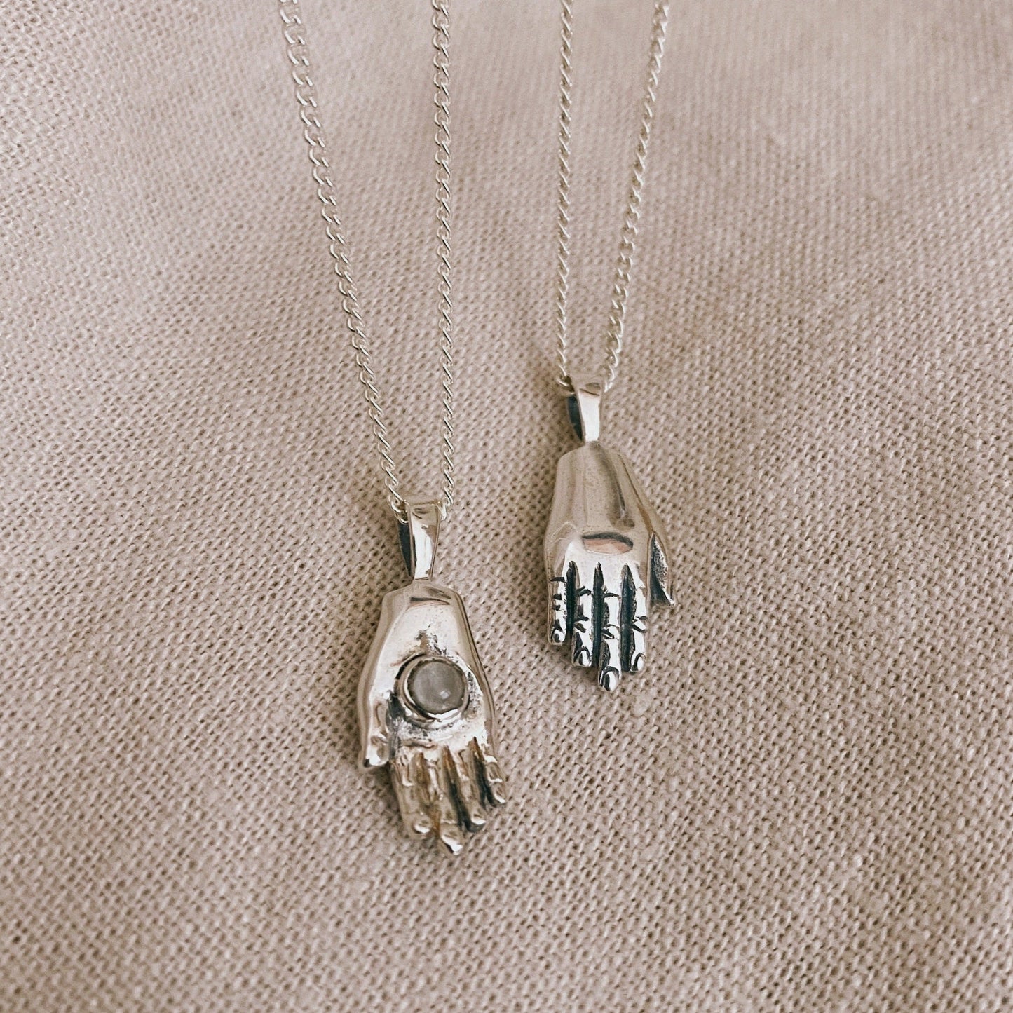 HAMSA HAND Turquoise Halskette  | Necklace Silver