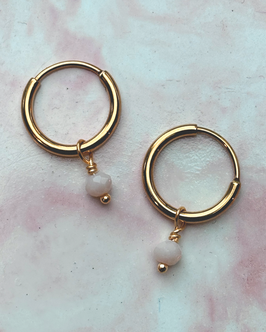 RINA Rosenquarz Ohrring 13mm | Earring Gold