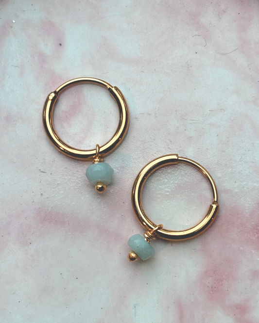 RINA Amazonit Ohrring 13mm | Earring Gold