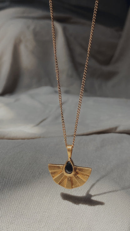 AURA big Halskette Black Onyx | Necklace Gold