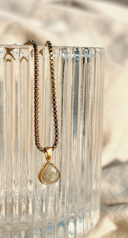 YUNA LABRADORIT Drop 5mm Halskette | Necklace Gold