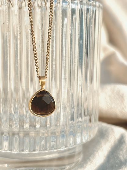 YUNA SMOKEY Drop 10mm Halskette | Necklace Gold