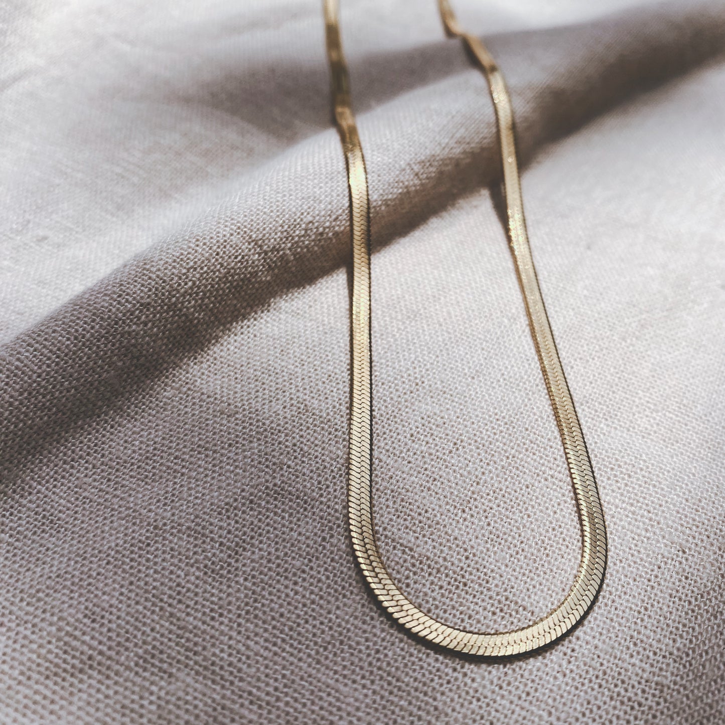 HERRINGBONE CHAIN 3mm Stainless Steel Halskette | Necklace Gold