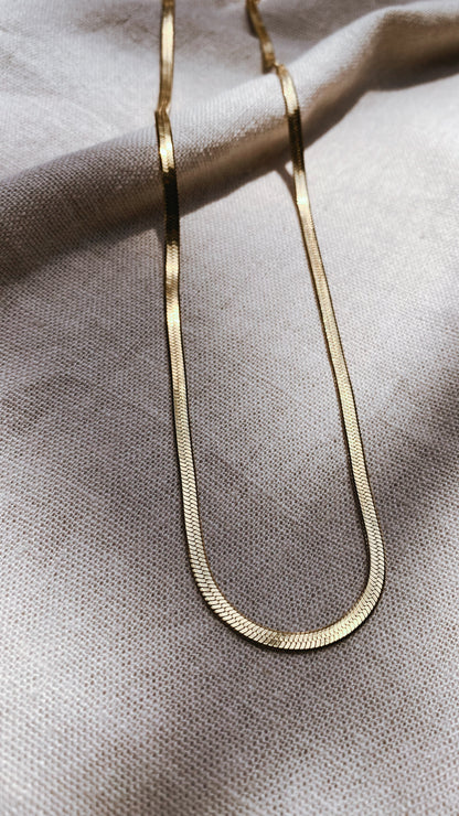 HERRINGBONE CHAIN 3mm Stainless Steel Halskette | Necklace Gold