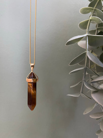 BELLE Tiger Eye Halskette | Necklace Gold