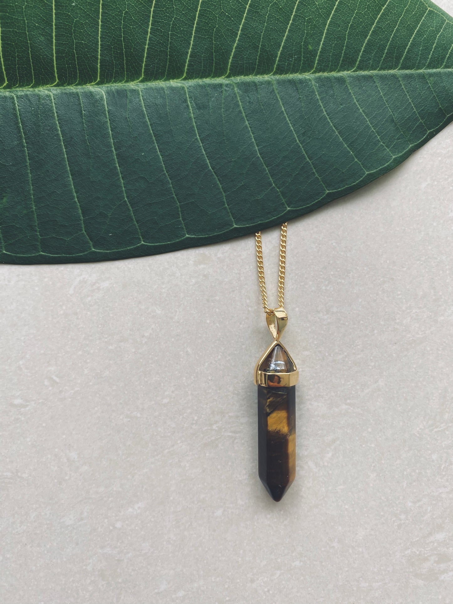 BELLE Tiger Eye Halskette | Necklace Gold