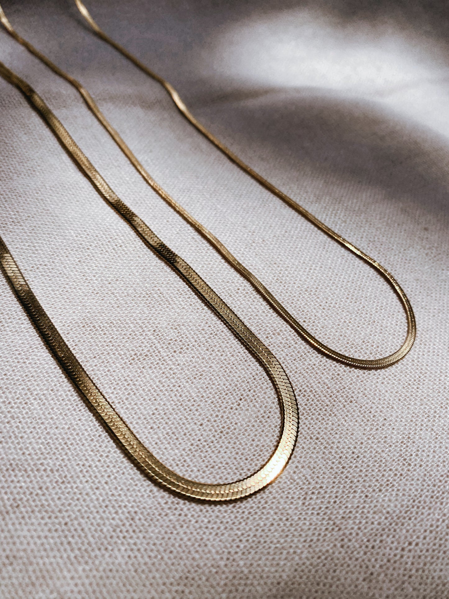 HERRINGBONE CHAIN 3mm Stainless Steel Halskette | Necklace Gold