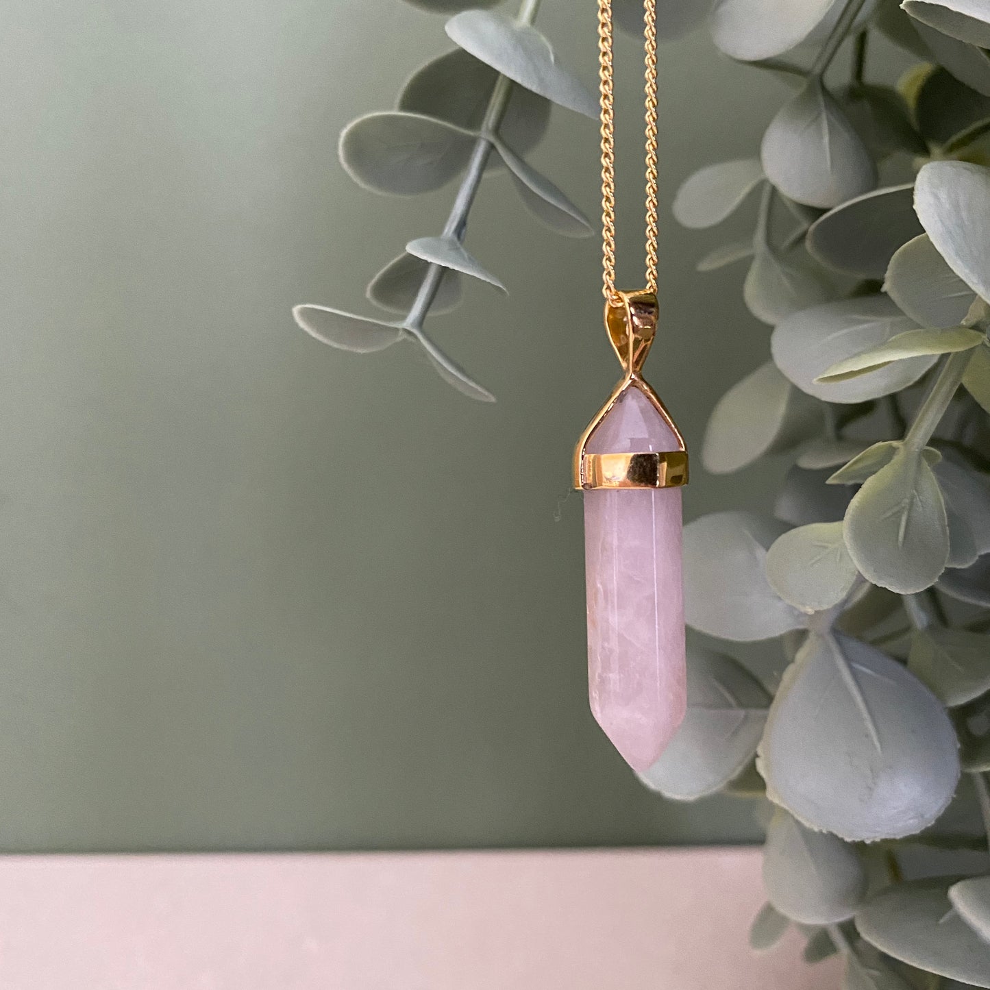 BELLE Rosenquarz Halskette | Necklace Gold de