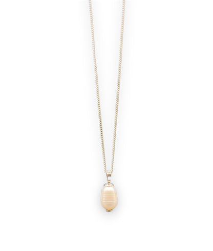 ELLE Flores Pearl Halskette | Necklace Silver