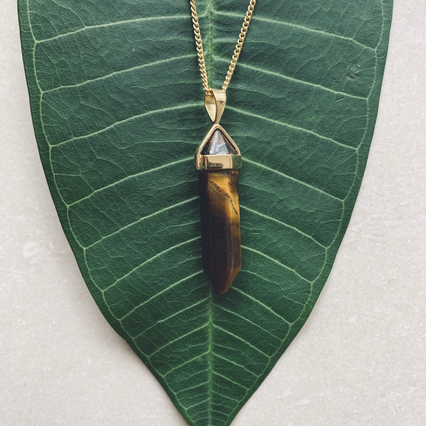 BELLE Tiger Eye Halskette | Necklace Gold