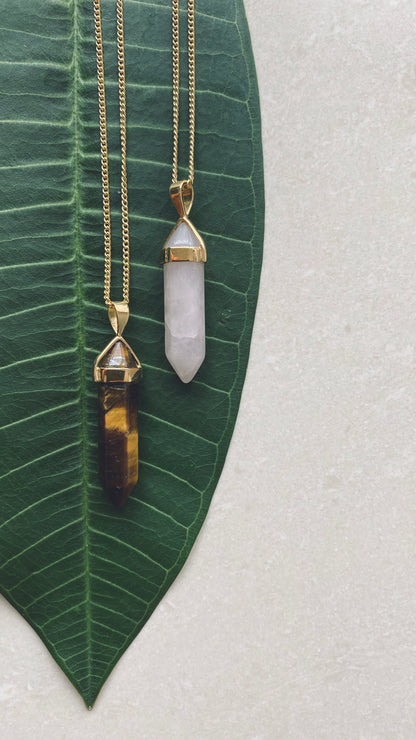 BELLE Tiger Eye Halskette | Necklace Gold